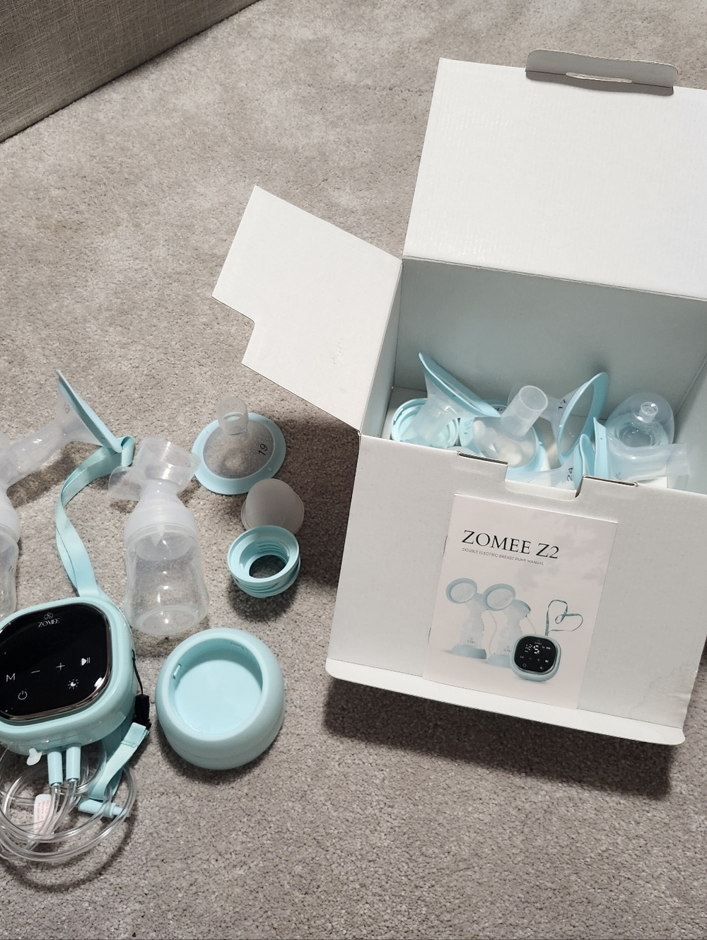 Zomee Z2 Double Electric Breast Pump With Box Hands-Free, Selling As Is Parts - Picture 6 of 7
